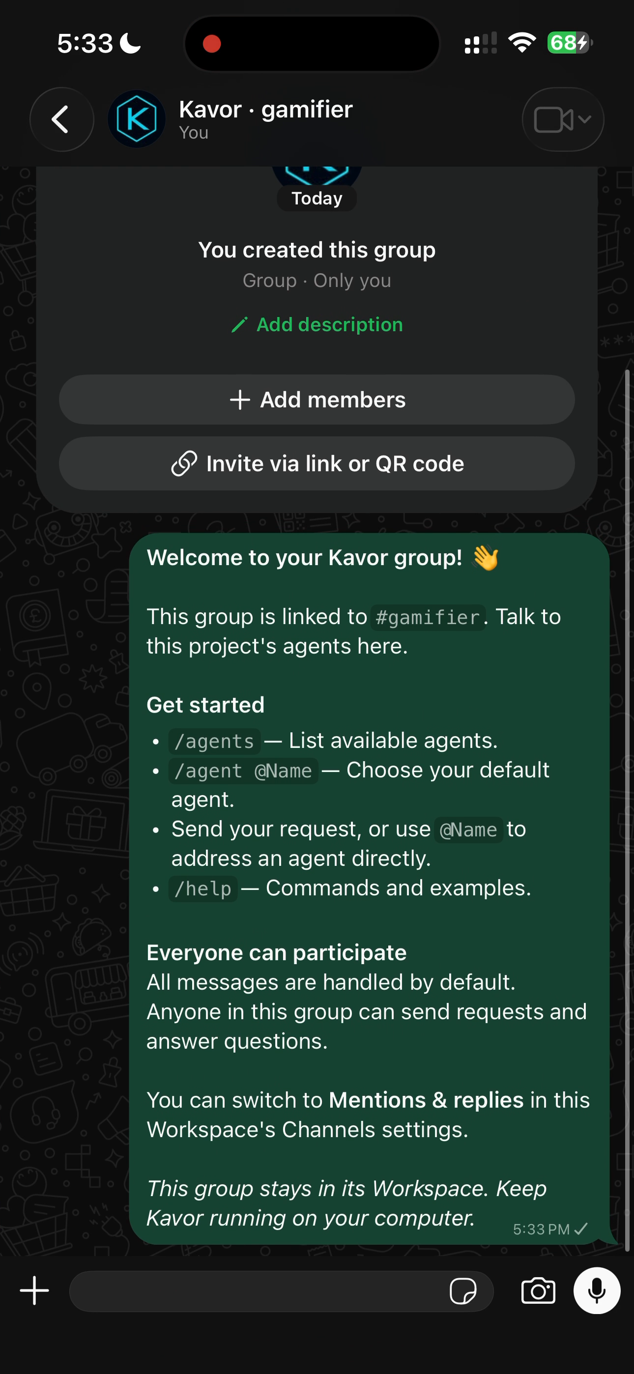 Un Workspace. Su propio grupo de WhatsApp.